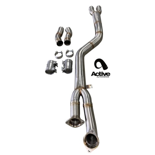 Active Autowerke Signature single mid-pipe with G-brace For BMW G80/G82 M3/M4 | 11-095