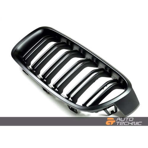 Autotecknic BMW Replacement ABS Matte Black Front Grilles F80/F82 M3/M4 Kidney Grill Style for F30 Series (P/N: BM-0179-DS)