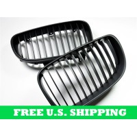 Autotecknic BMW Replacement ABS Matte Black Front Grilles E82 Coupe E88 Cabrio 1 Series (P/N: BM-0200)
