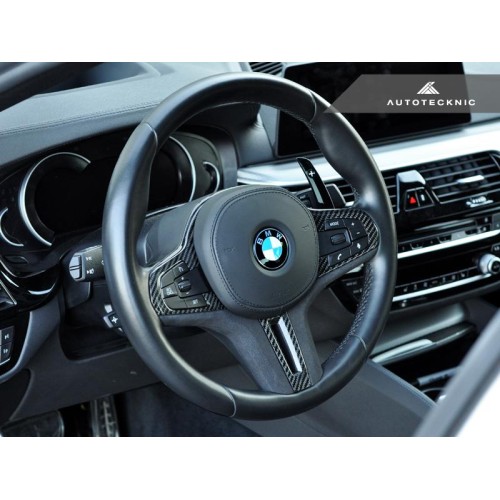 AutoTecknic Carbon Alcantara Steering Wheel Trim - F90 M5 2018-2019 - G30 5-SERIES | G32 6-SERIES GT | G11/ G12 7-SERIES